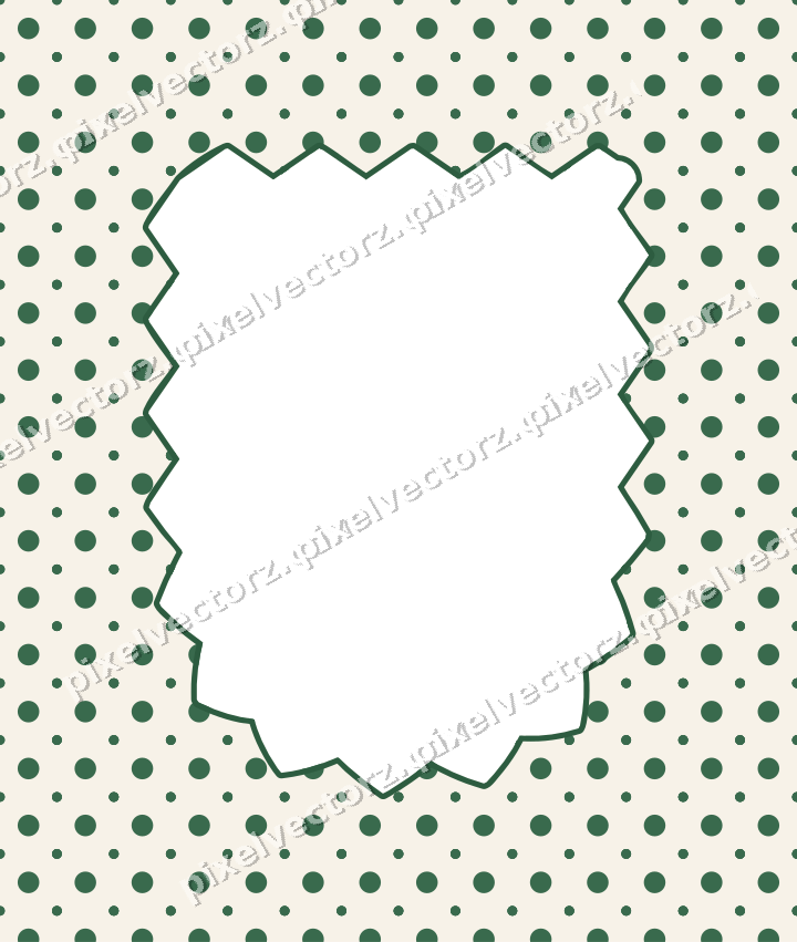 Decorative patterned mat frame in dark green and red with polka dots