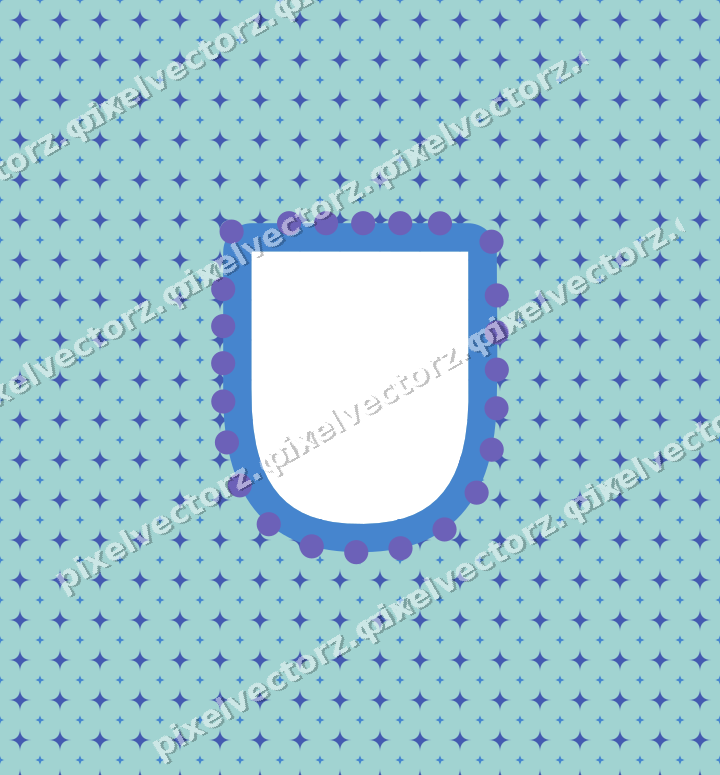 Decorative patterned mat frame in blue and cyan with sparkle pattern