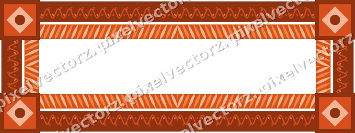 Decorative picture frame border in orange and teal with ivy scroll