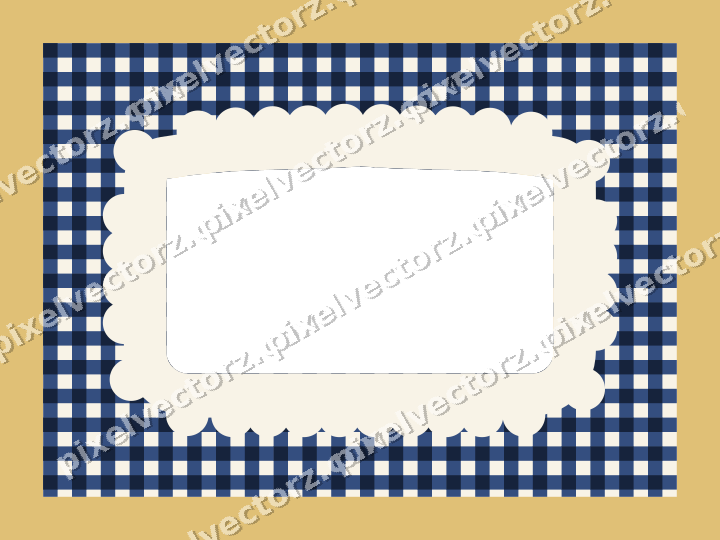 Decorative patterned mat frame in dark blue with gingham check