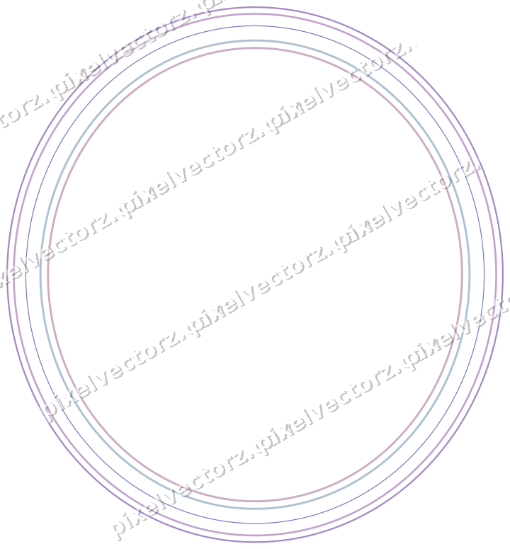 Decorative line art frame in purple and blue with oval