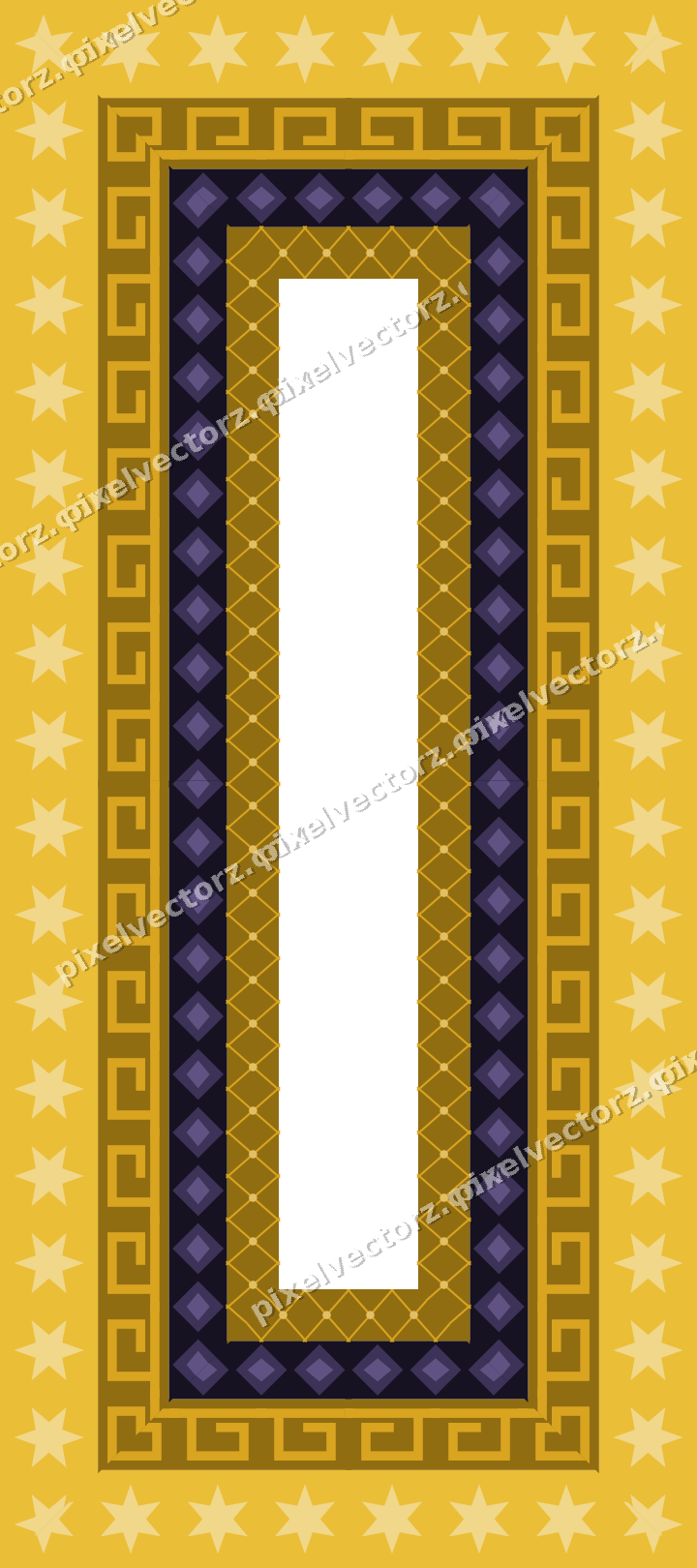 Decorative picture frame border in amber and purple with star band