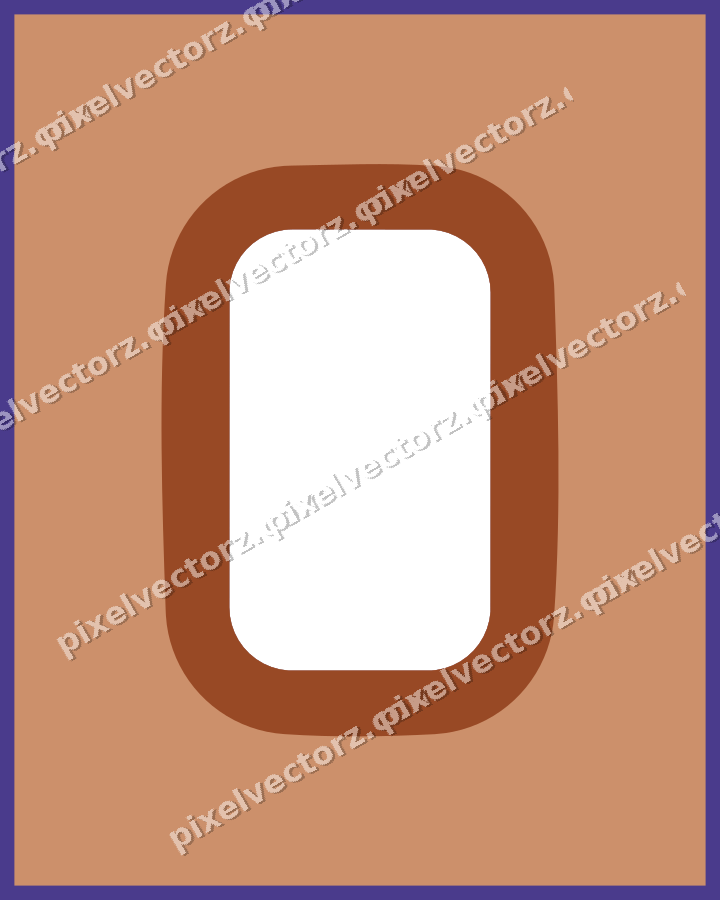 Decorative patterned mat frame in orange and blue with plain ground