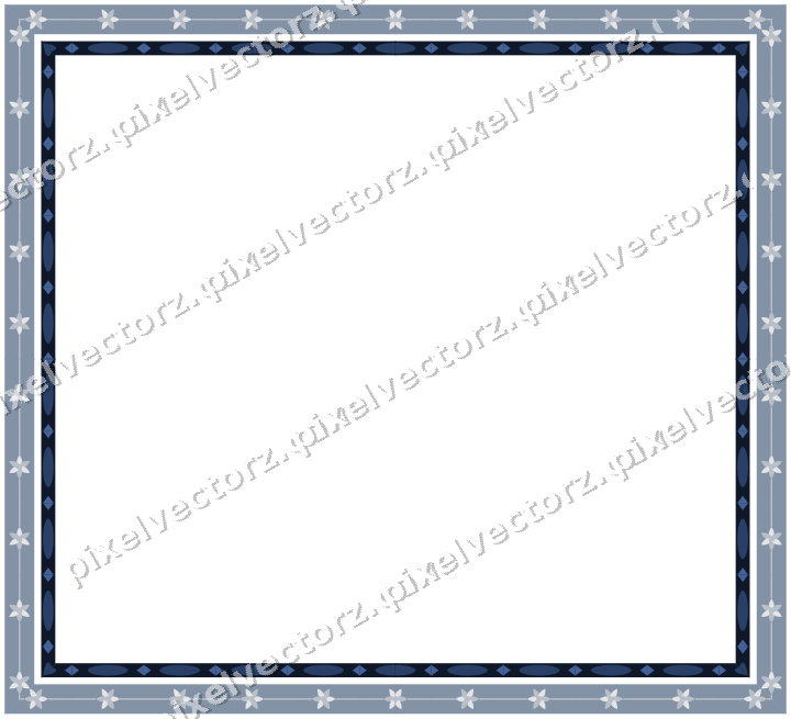 Decorative picture frame border in dark blue with rosette band