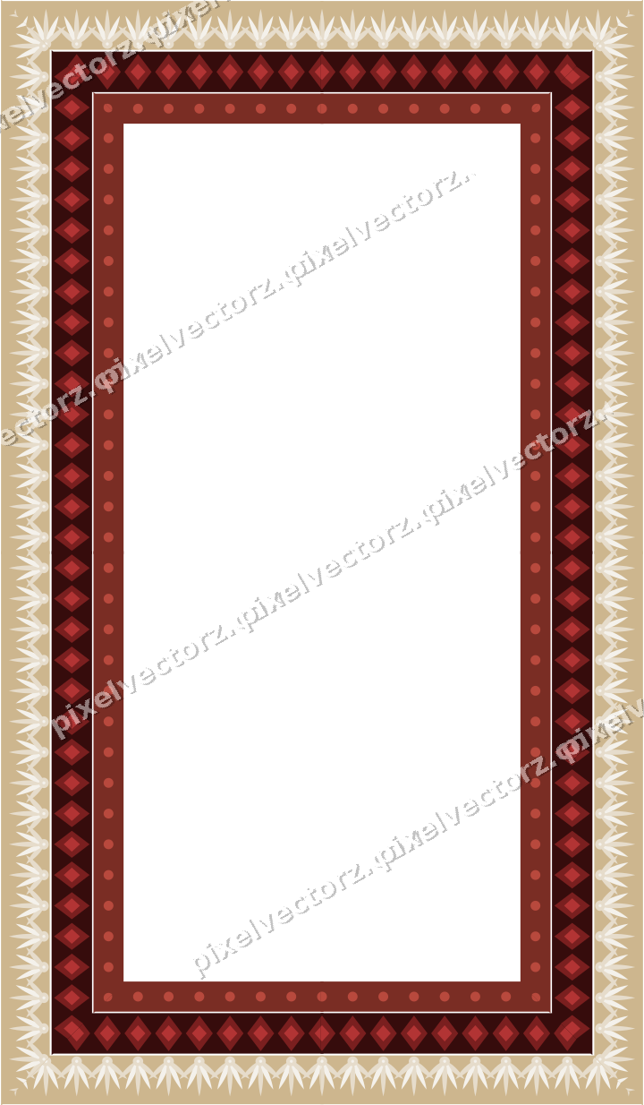 Decorative picture frame border in dark red with palmette