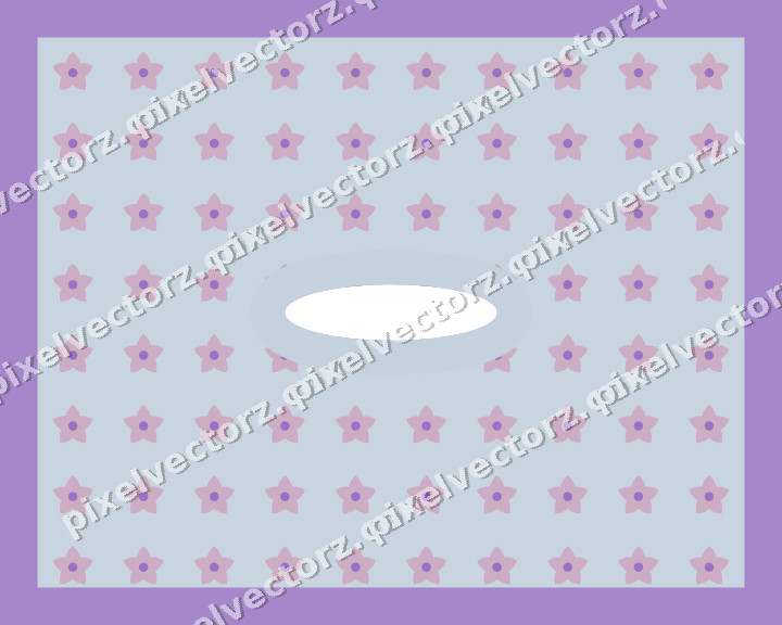 Decorative patterned mat frame in purple and blue with small blossoms
