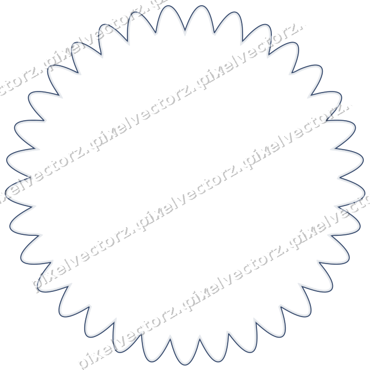 Decorative line art frame in dark blue and white with oval