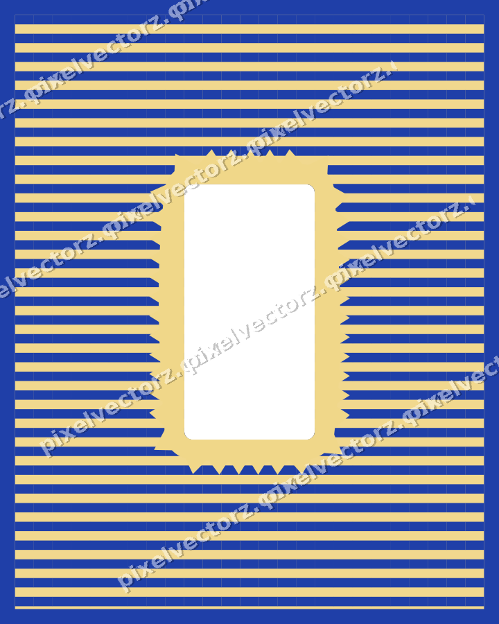 Decorative patterned mat frame in amber with horizontal stripes