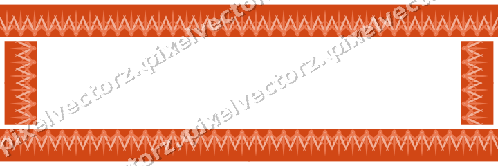 Decorative picture frame border in red and orange with palmette