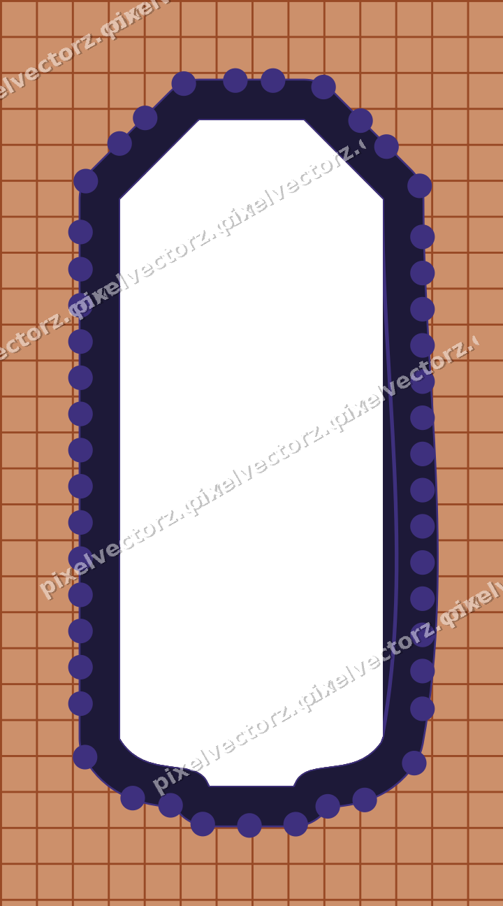 Decorative patterned mat frame in orange and blue with grid check