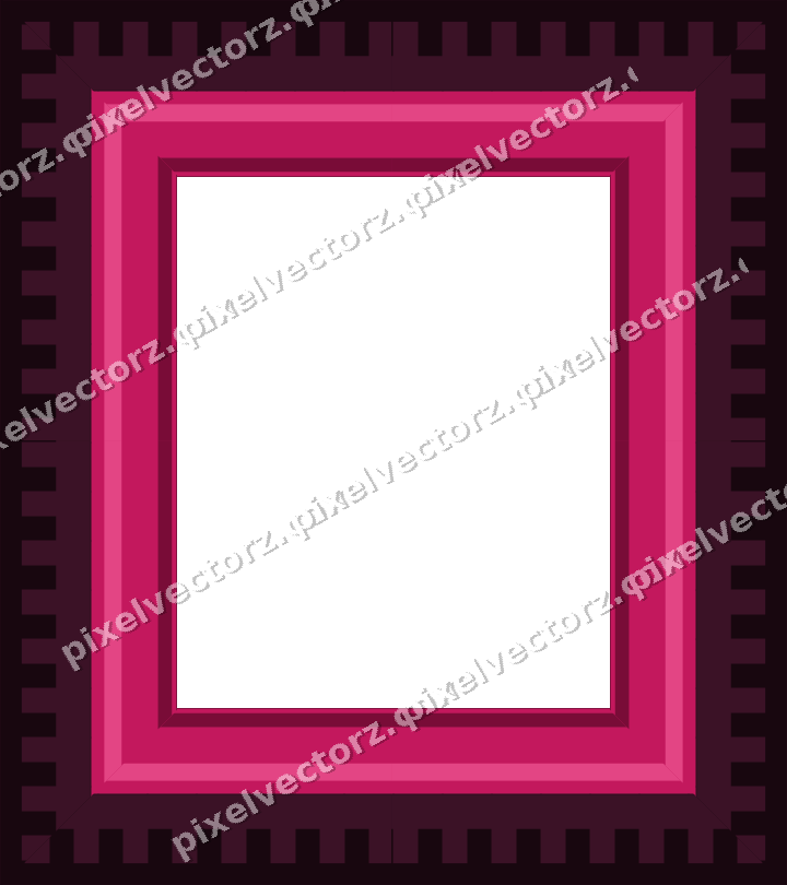 Decorative picture frame border in lime and pink with step band