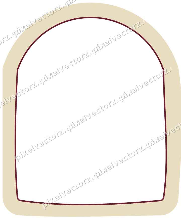 Decorative line art frame in dark pink and red with label plaque