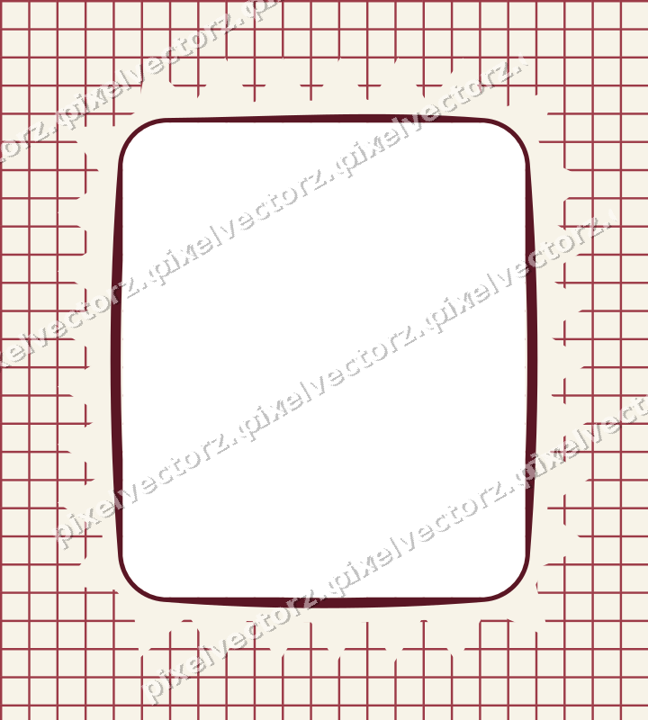 Decorative patterned mat frame in dark pink and red with grid check
