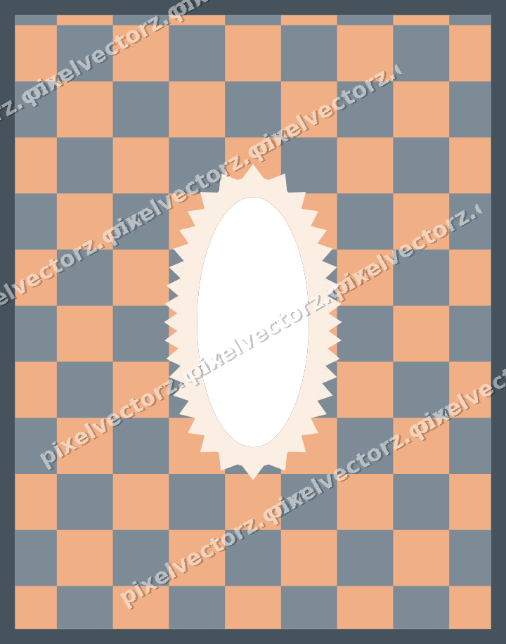 Decorative patterned mat frame in blue with harlequin diamonds