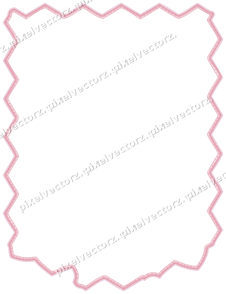 Decorative line art frame in pale pink and pale red with label plaque