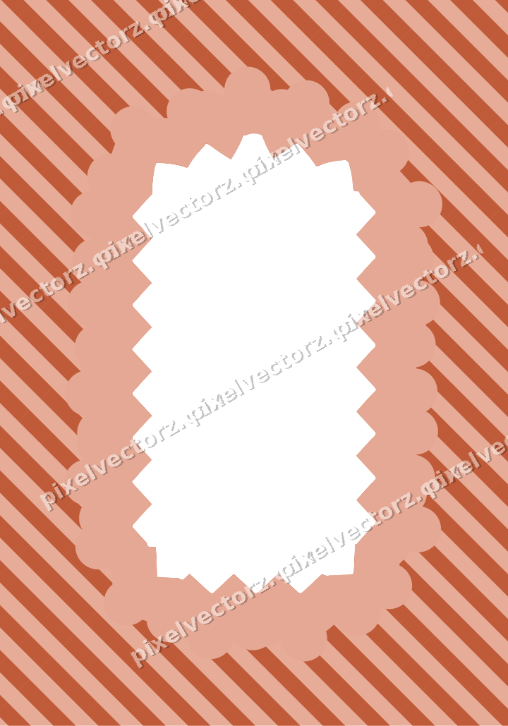Decorative patterned mat frame in orange with horizontal stripes