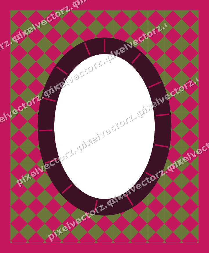 Decorative patterned mat frame in lime with harlequin diamonds