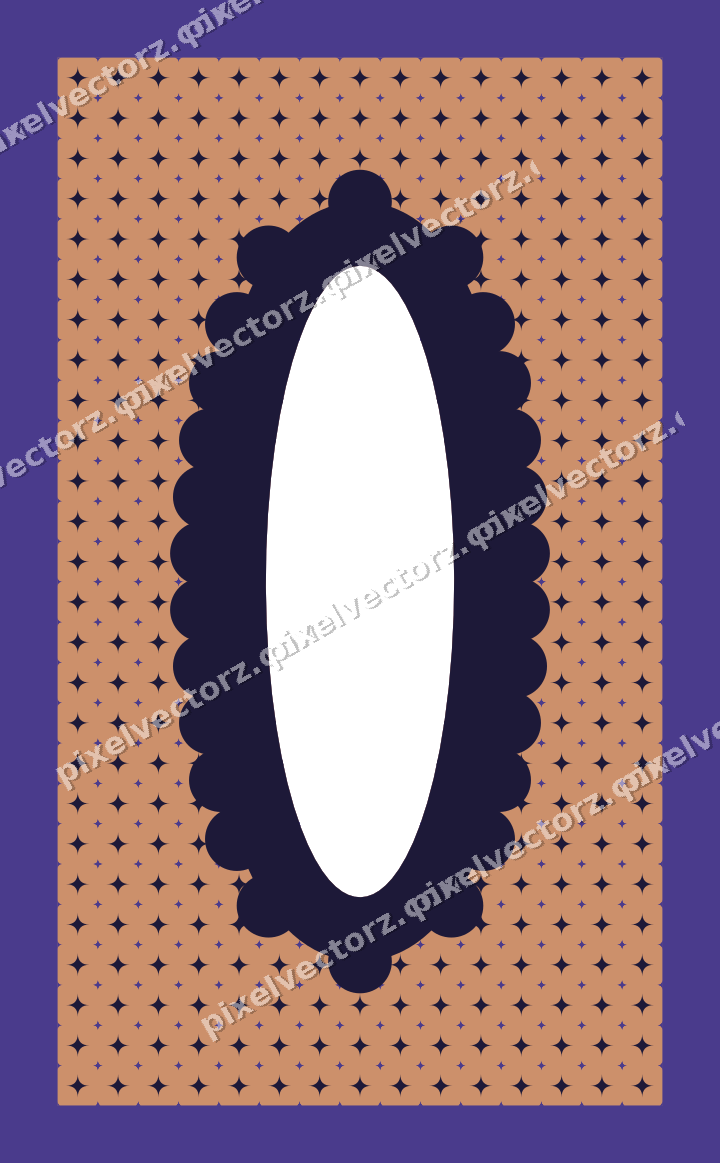 Decorative patterned mat frame in orange and blue with sparkle pattern