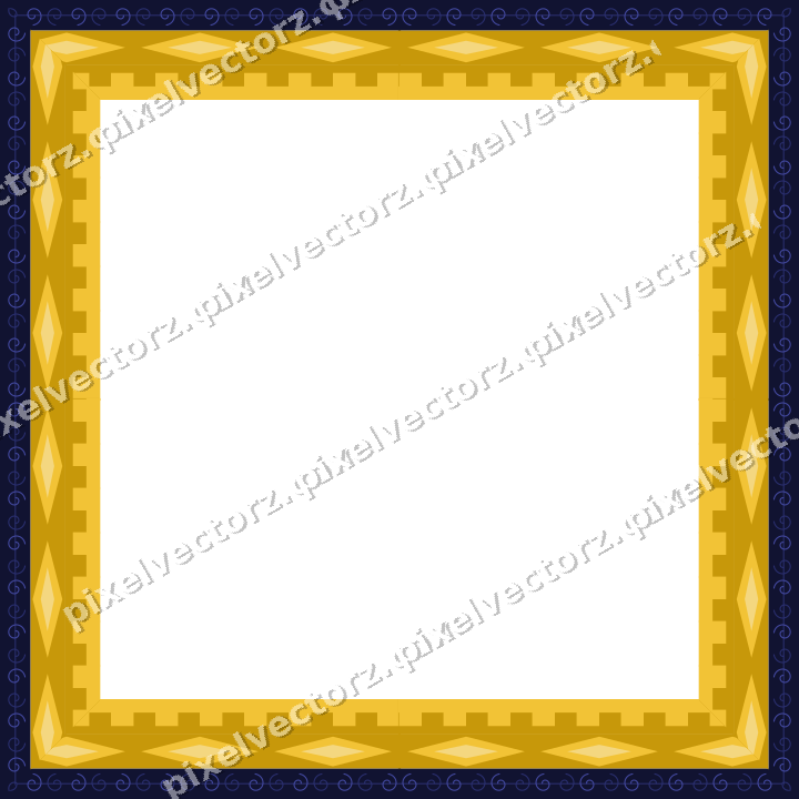 Decorative picture frame border in dark blue with spiral scroll