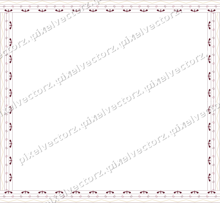 Decorative picture frame border in dark pink and amber with zigzag