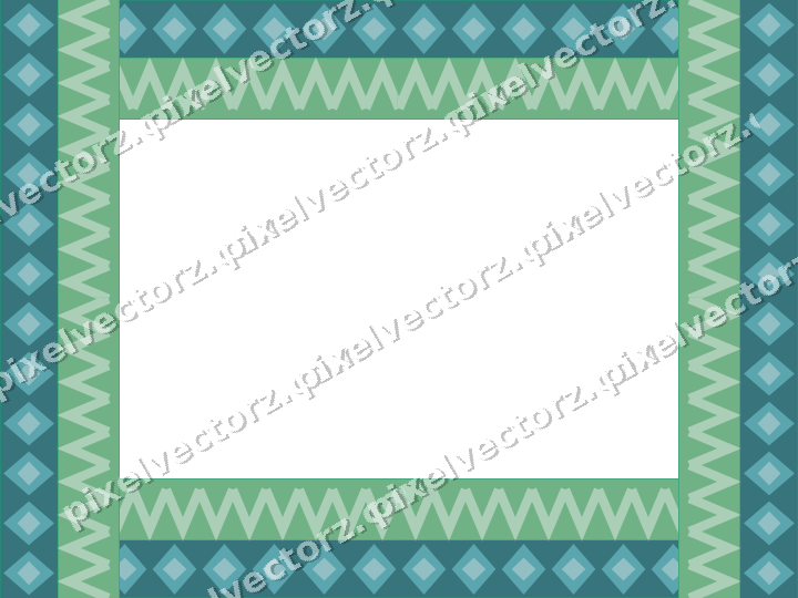 Decorative picture frame border in green and teal with diamond band