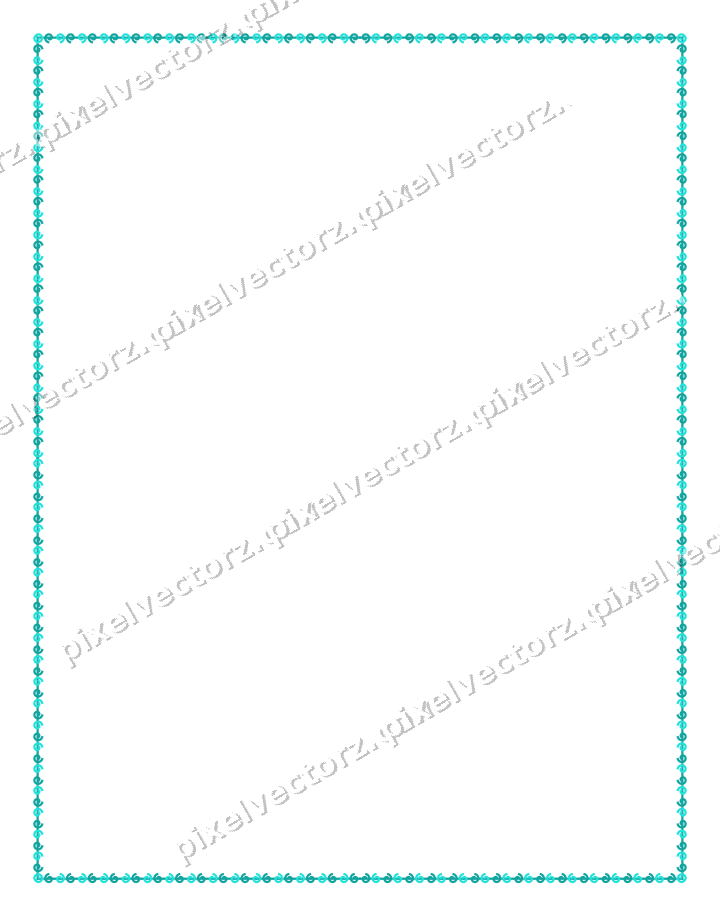 Decorative picture frame border in orange and teal with spiral scroll