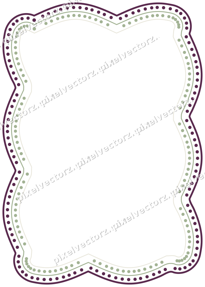 Decorative line art frame in dark magenta and lime with label plaque