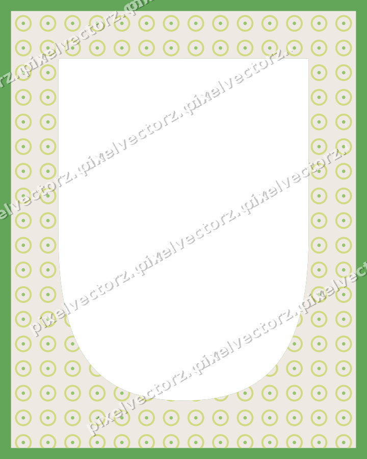 Decorative patterned mat frame in lime and yellow with ring pattern
