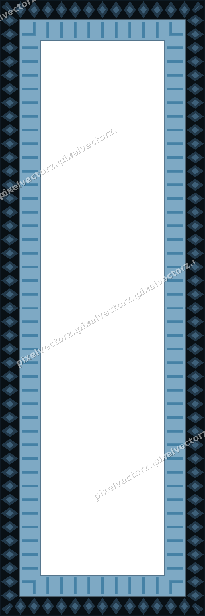 Decorative picture frame border in orange and cyan with diamond band