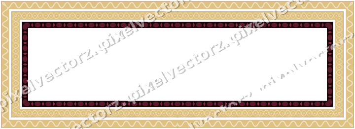 Decorative picture frame border in dark pink and amber with wave band