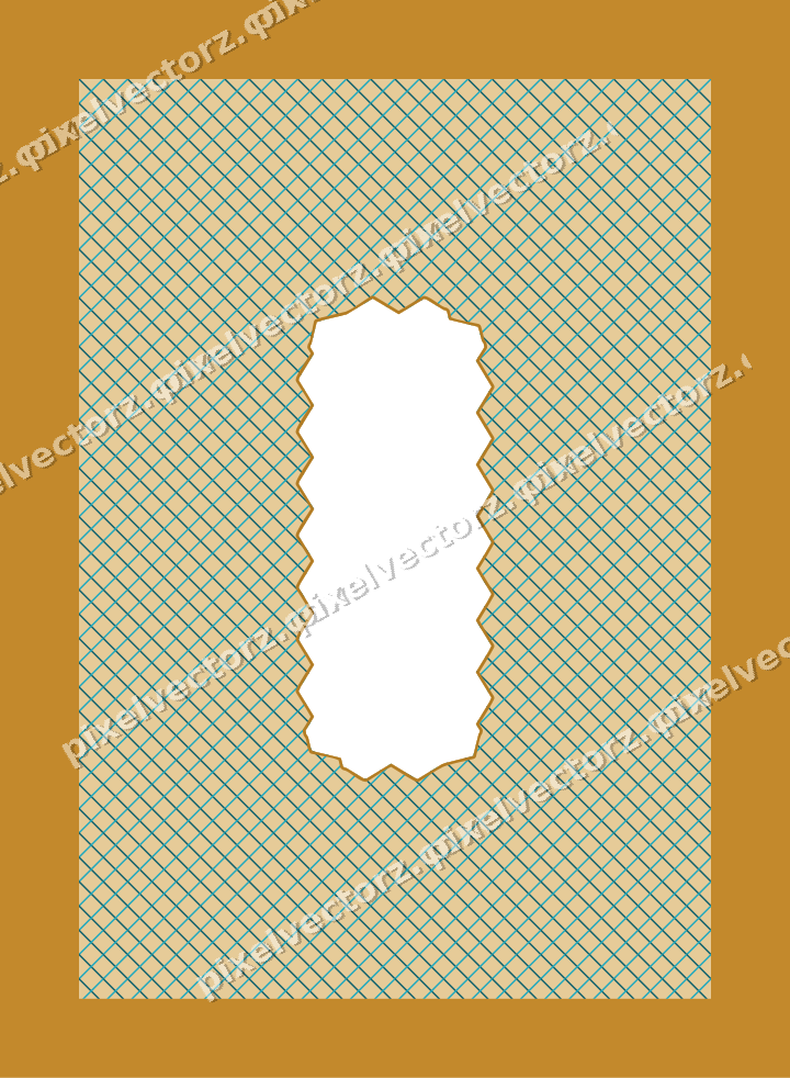 Decorative patterned mat frame in amber with diagonal lattice