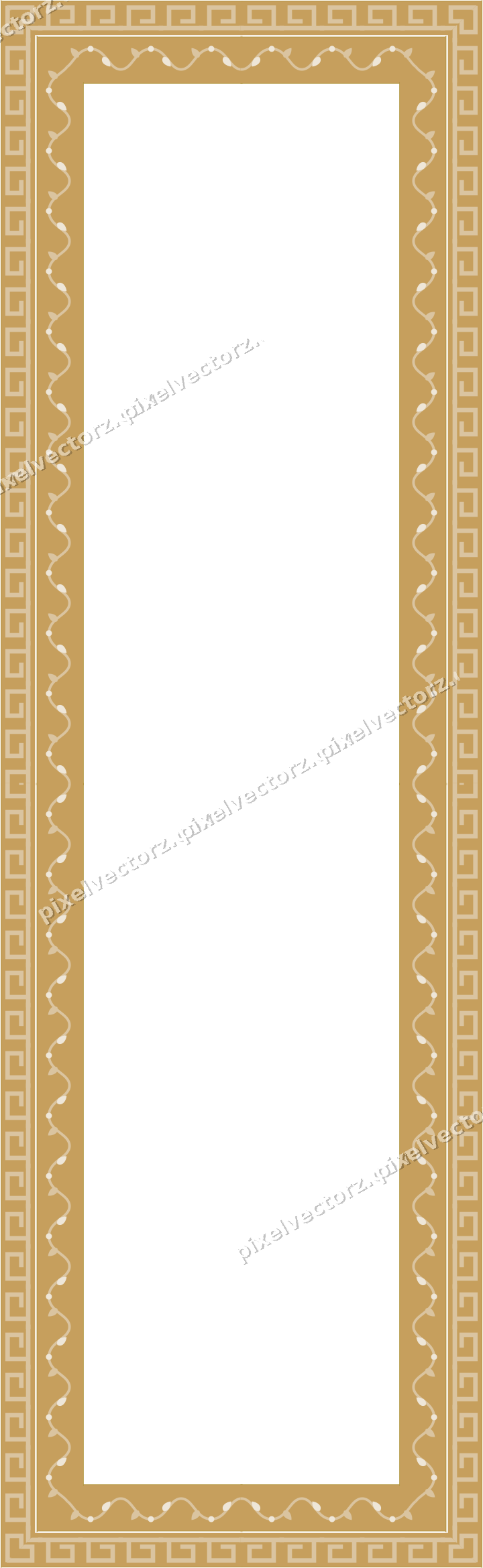 Decorative picture frame border in amber with greek key