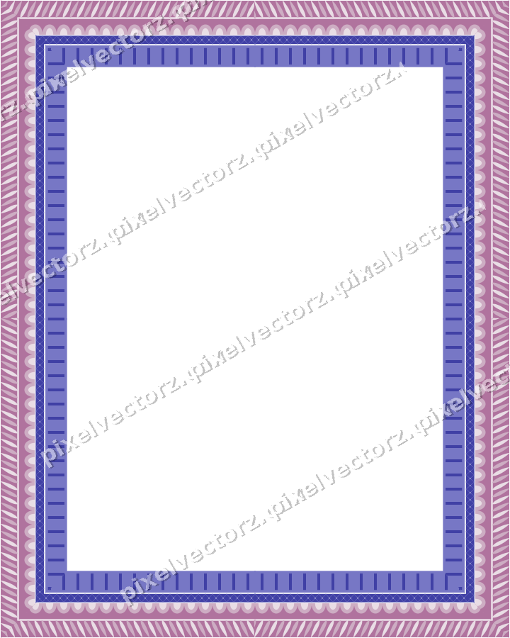 Decorative picture frame border in purple and blue with rope moulding