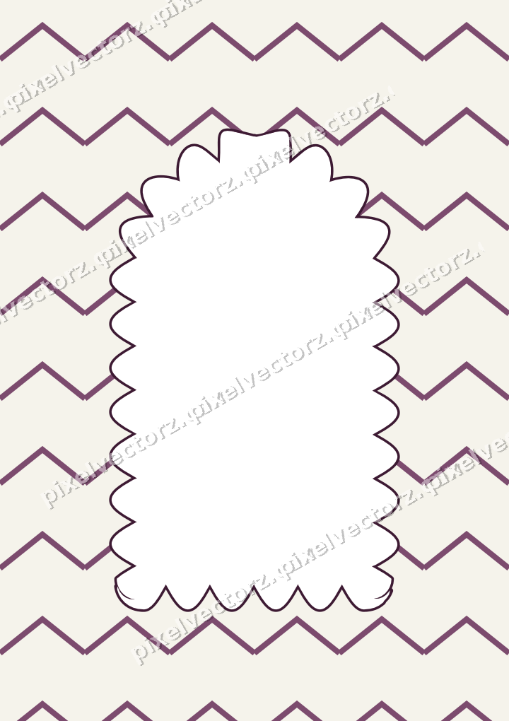 Decorative patterned mat frame in dark magenta and lime with zigzag