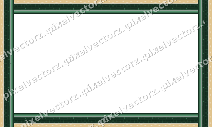 Decorative picture frame border in dark green with scrolling vine