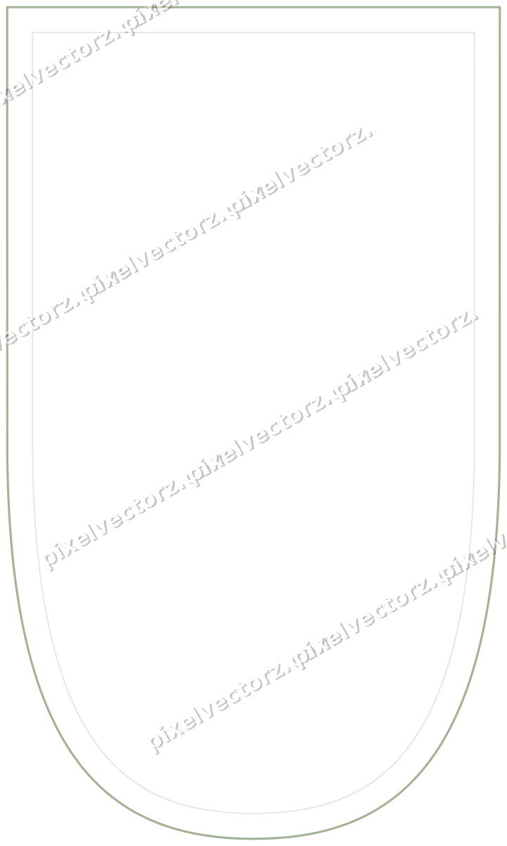 Decorative line art frame in dark magenta and lime with shield