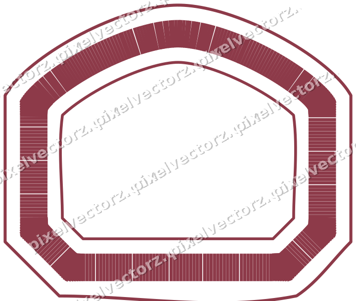 Decorative line art frame in dark pink and amber with label plaque