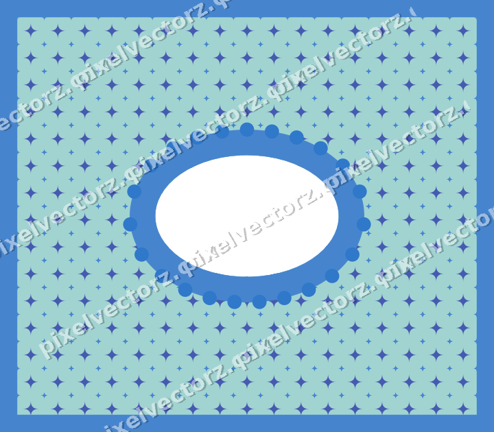 Decorative patterned mat frame in blue and cyan with sparkle pattern
