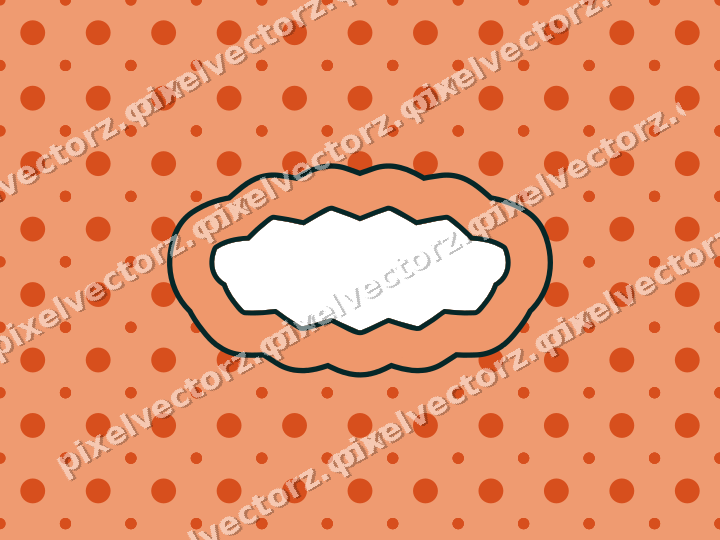 Decorative patterned mat frame in orange and teal with polka dots
