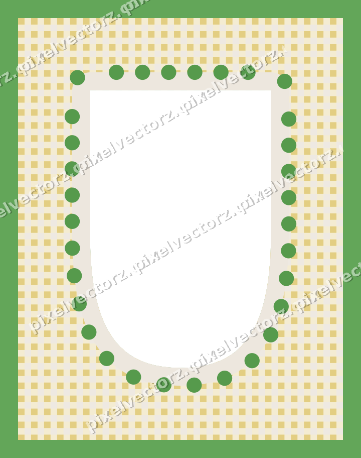 Decorative patterned mat frame in lime and yellow with gingham check