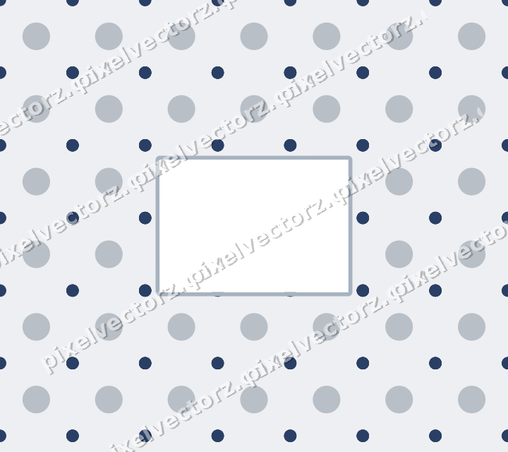 Decorative patterned mat frame in dark blue and white with polka dots
