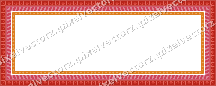 Decorative picture frame border in red and orange with acanthus leaf