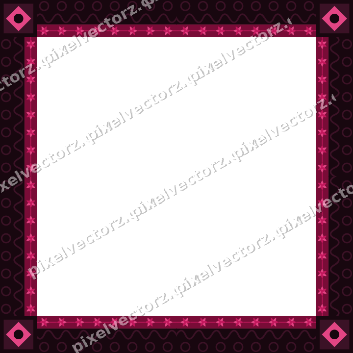 Decorative picture frame border in lime and pink with ring chain