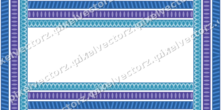 Decorative picture frame border in blue and cyan with diagonal band