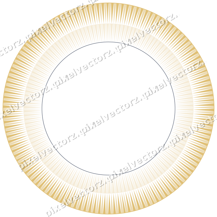 Decorative line art frame in dark blue and amber with oval and dentil