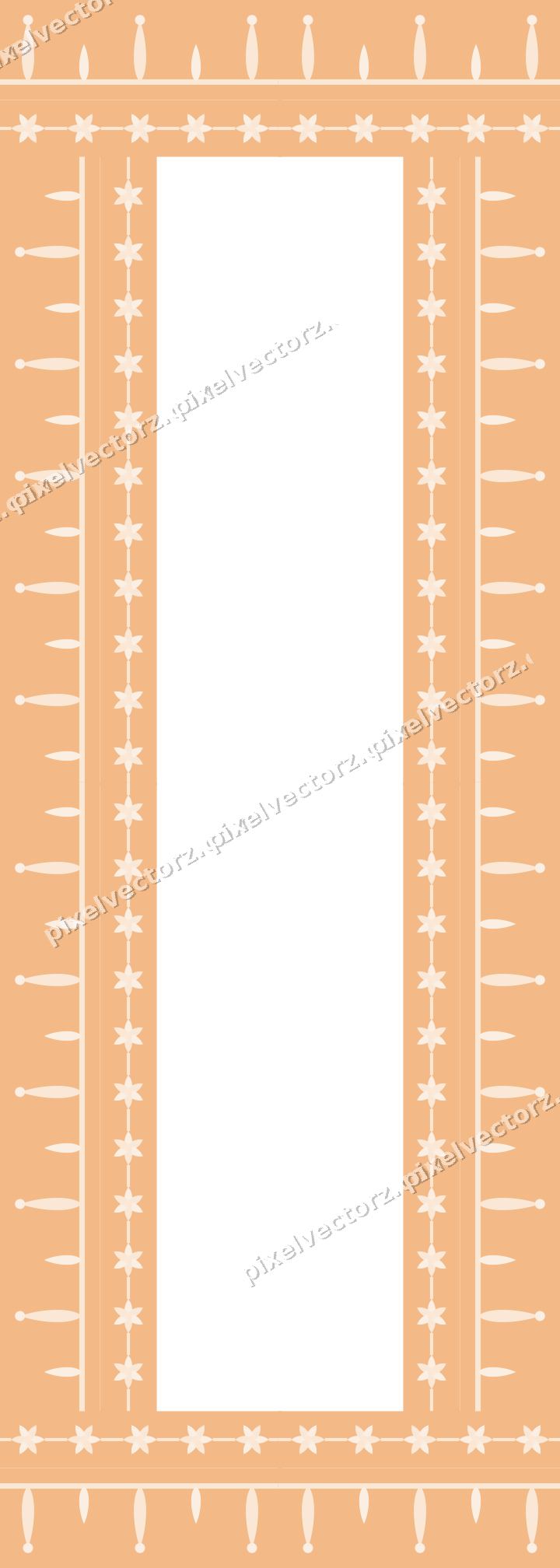 Decorative picture frame border in blue and orange with rosette band