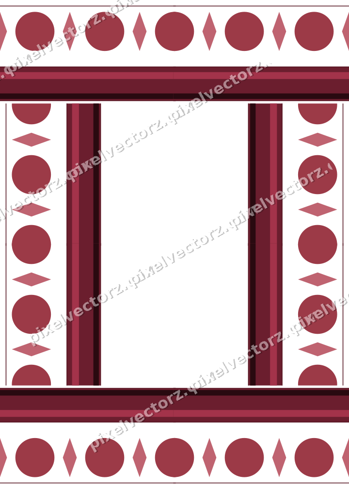 Decorative picture frame border in dark pink and red with egg and dart