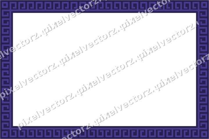 Decorative picture frame border in orange and blue with greek key