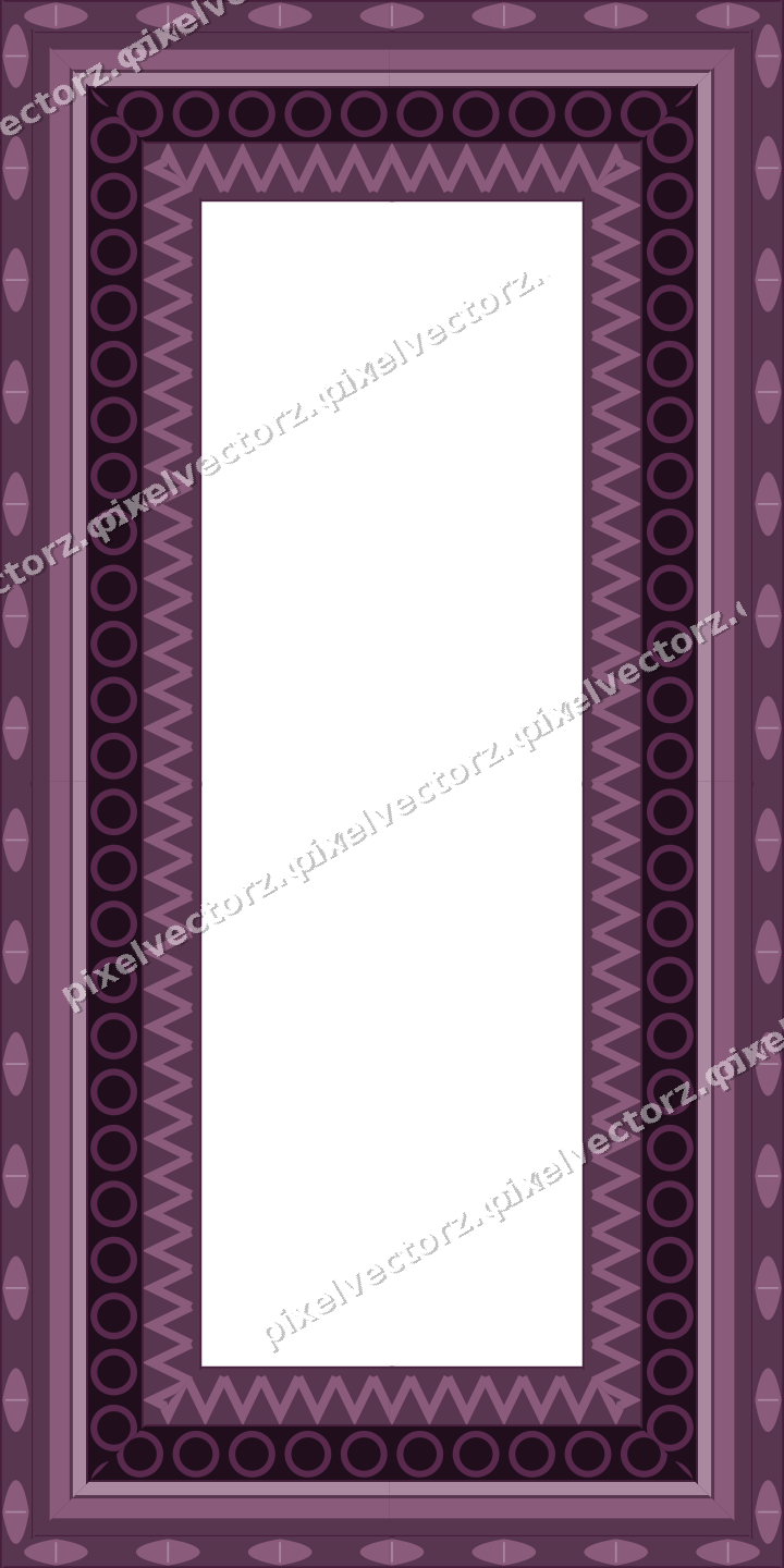 Decorative picture frame border in dark magenta and lime with zigzag