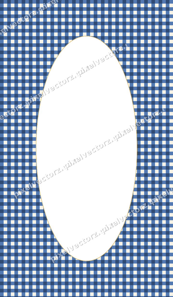 Decorative patterned mat frame in dark blue with gingham check